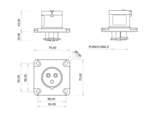 Bemis BCS-1403-2114 CEE Norm IP54 3/16A Makine Fişi - 2