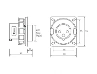 Bemis BCS-3403-7114 CEE Norm IP67 3/32A Makine Fişi - 2
