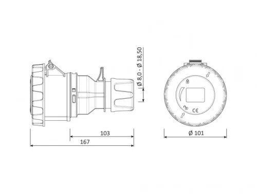 Bemis BCS-3504-7312 CEE Norm IP67 4/32A Uzatma Priz - 2