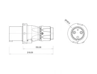 Bemis BCS-4403-2011 CEE Norm IP44 3/63A Düz Fiş - 2