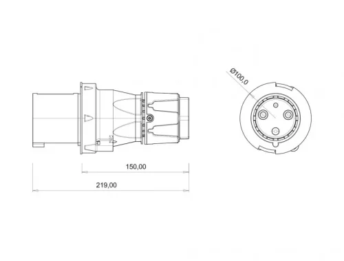 Bemis BCS-4403-2011 CEE Norm IP44 3/63A Düz Fiş - 2