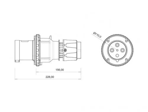 Bemis BCS-4504-2011 CEE Norm IP44 4/63A Düz Fiş - 2