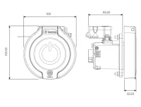Bemis BEV-3016-4320 4 Noktadan Montajlı Pano Prizi Monofaze 16A - 3