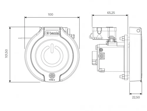 Bemis BEV-3016-4320 4 Noktadan Montajlı Pano Prizi Monofaze 16A - 3