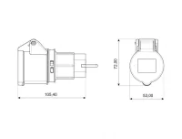 Bemis BKT-0106-2000 1/16A. Fiş - 3/16A. Adaptör Priz - 2