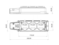Bemis BV4-1402-3613 1/16A Kauçuk Üçlü Grup Priz (Turuncu) - 2