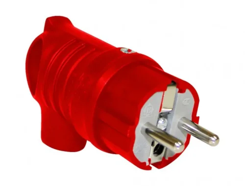 Bemis BV6-1402-2041 Kauçuk UPS Kulplu Eğik Fiş (Kırmızı) - 1