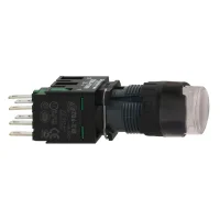 Schneider Electric XB6AW1B1B Beyaz Çıkık Eksiksiz Işıklı Buton Ø16 Yaylı Dönüş 1Na 12...24V - 1