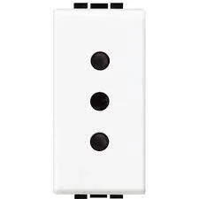 Bticino N4113 İtalyan Standardı Topraklı Priz 10A 250V Vidalı Bağlantı Çocuk Korumalı 1M Beyaz - 1