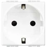 Bticino N4141TR Alman Standardı Topraklı Priz 16A 250V Vidalı Bağlantı Çocuk Korumalı 2M Beyaz - 1