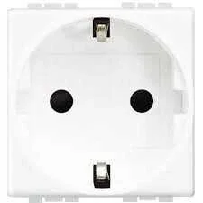 Bticino N4141TR Alman Standardı Topraklı Priz 16A 250V Vidalı Bağlantı Çocuk Korumalı 2M Beyaz - 1