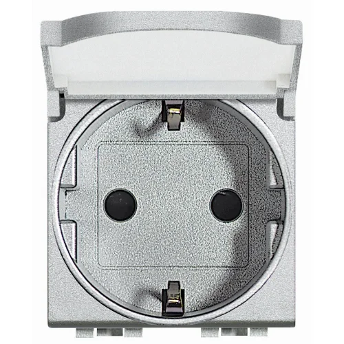 Bticino NT4141PW Alman Standardı Kapaklı Topraklı Priz 16A 250V Vidalı Bağlantı Çocuk Korumalı 2M Alüminyum - 1