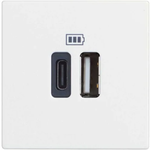 Bticino RW4287C2 Classia Type C ve A 3A 230V 2M Beyaz USB Şarj Prizi - 1