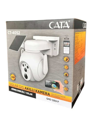 CATA CT-4052 350 Derece Dönebilen Solar Dış Mekan Kamera - 1