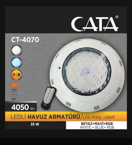 CATA CT-4070 35W Sıvaüstü Ledli Havuz Armatürü Kumandalı 3050 Lümen IP64 - 2