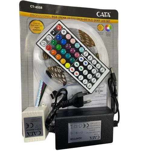 CATA CT-4558 Profesyonel RGB Şerit Led Seti (5 mt RGB LED+TRAFO+RGB KUMANDA) - 2