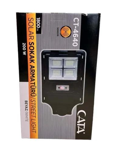 CATA CT-4640 200W 6400K Beyaz Işık Fotoselli Mega Solar Led Sokak Armatürü Kumandalı 1800 Lümen IP65 - 2