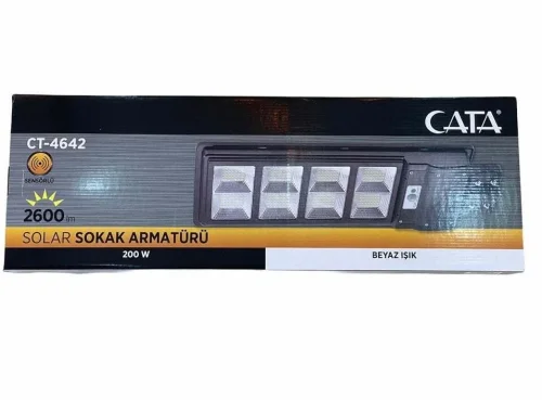 CATA CT-4642 300W 6400K Beyaz Işık Fotoselli Mega Solar Led Sokak Armatürü Kumandalı 2600 Lümen IP65 - 4