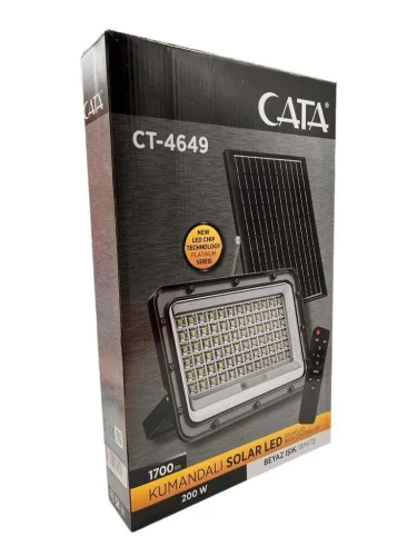 CATA CT-4649 200W 6400K Beyaz Işık Solar Projektör 1700 Lümen IP66 - 4