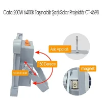 CATA CT-4698 200W 6400K Miami Solar Projektör 2200 Lümen IP44 - 5