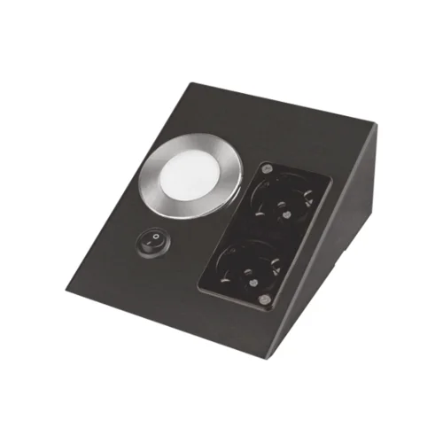 Cata CT-5110 Beyaz Ledli Üçgen Spot Siyah Kasa (Çift Prizli) - 1