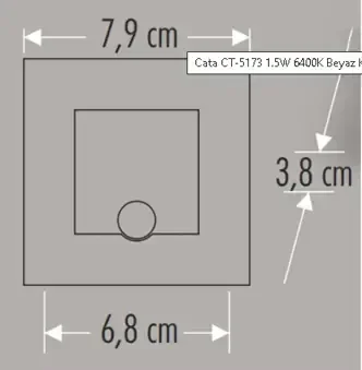 Cata CT-5183 1.5W 6400K Kare Radar Sensörlü Koridor Aydınlatma Spot - 2