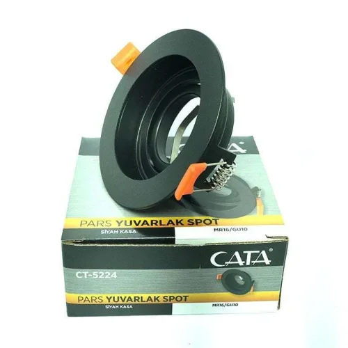 CATA CT-5224 Siyah Renk Pars Yuvarlak Spot Kasası - 1