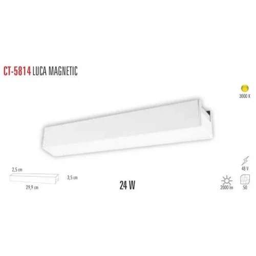 Cata CT-5814 24W 3200K Luca Magnetic Ray Spot Armatür - 4