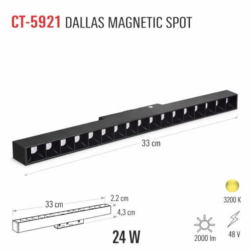 Cata CT-5921 24W Günışığı Dallas Magnetic Spot - 1