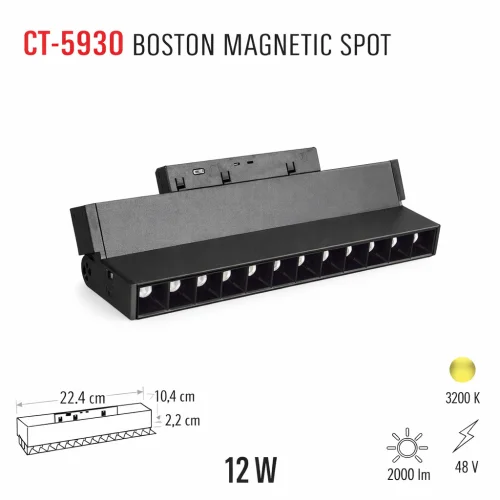 Cata CT-5930 12W Günışığı Boston Magnetic Spot - 1