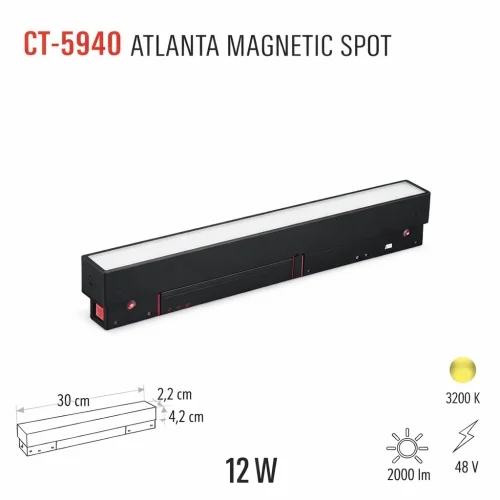Cata CT-5940 12W Günışığı Atlanta Magnetic Spot - 1