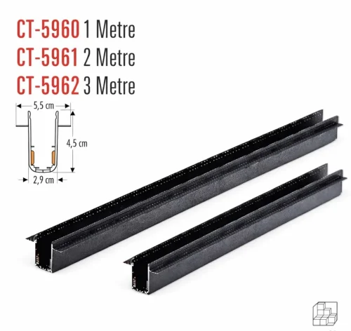 Cata CT-5963 Alabama Siyah Yaylı Magnetic Ray 1 Metre - 1