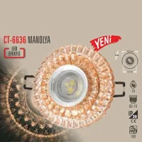 CATA CT-6636 Led Efektli Manolya Cam Spot Kasa - 1