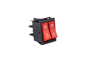 Emas A12B1K10 30*22mm Siyah Gövde 1NO+1NO Işıksız Terminalli (0-I) Baskılı Kırmızı A12 Serisi Anahtar 