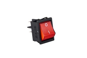 Emas A14B1K11 30*22mm Siyah Gövde 2NO Işıklı Terminalli (0-I) Baskılı Kırmızı A14 Serisi Anahtar 