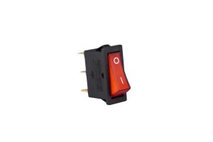Emas A21B1K11 30*11mm Siyah Gövde 1NO Işıklı Terminalli (0-I) Baskılı Kırmızı A21 Serisi Anahtar 