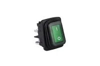 Emas A54B4Y11 30*22mm Siyah Gövde 2NO Işıklı Vidalı (0-I) Baskılı Yeşil A54 Serisi Anahtar - 1