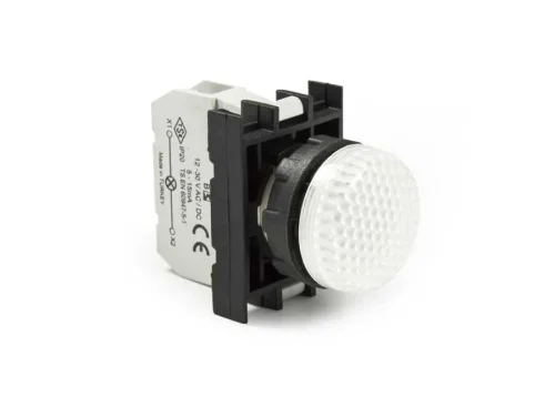 Emas B050XB Plastik LED'li 12-30V AC/DC Beyaz 22 mm Sinyal - 1