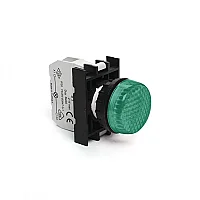 Emas B090XY Plastik LED'li 12-30V AC/DC Yeşil 22 mm Sinyal - 1