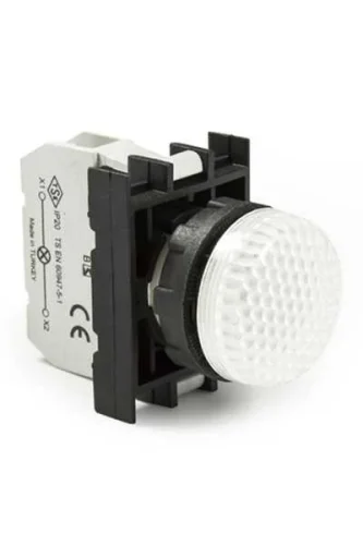 Emas B0C0XB Plastik LED'li 110V AC/DC Beyaz 22 mm Sinyal - 1