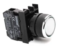 Emas B100FB Plastik 1NO Yaylı Kalıcı Beyaz 22 mm Buton 