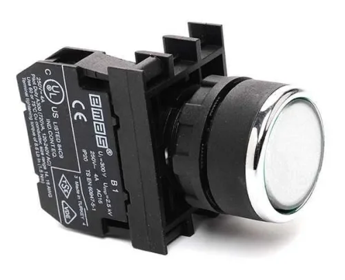 Emas B100FB Plastik 1NO Yaylı Kalıcı Beyaz 22 mm Buton - 1