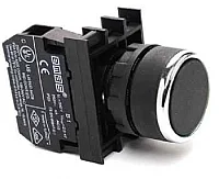Emas B100FH Plastik 1NO Yaylı Kalıcı Siyah 22 mm Buton 