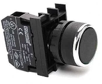 Emas B100FH Plastik 1NO Yaylı Kalıcı Siyah 22 mm Buton - 1