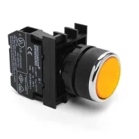 Emas B100FS Plastik 1NO Yaylı Kalıcı Sarı 22 mm Buton 