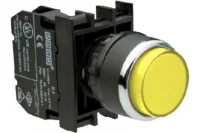 Emas B100HS Plastik 1NO Yaylı Çıkık Sarı 22 mm Buton 