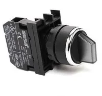 Emas B100SL20H Plastik 1NO (0-I) 60° Seçici Kalıcı Işıklı Siyah 22 mm Buton 