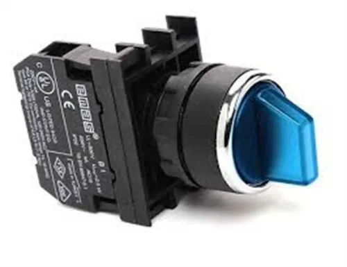 Emas B100SL20M Plastik 1NO (0-I) 60° Seçici Kalıcı Işıklı Mavi 22 mm Buton - 1