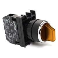 Emas B101SL30S Plastik 2NO (II-0-I) 60° Seçici Kalıcı Işıklı Sarı 22 mm Buton 