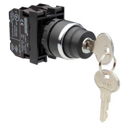 Emas B102AA30 Plastik 1NO+1NC (II-0-I) 60° Anahtarlı Kalıcı 0 Pozisyonunda Anahtarı Çıkan 22 mm Buton - 1